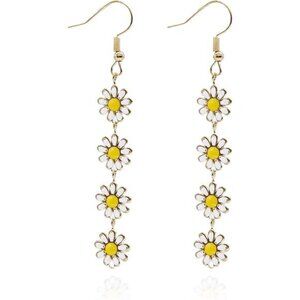 Daisy Flower Stud Earrings Cute Chrysanthemum Dangle Earring Little Sun Flower